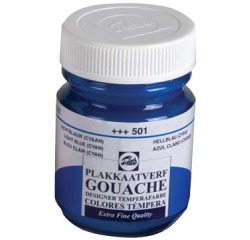 Talens gouache Extra Fine flacon de 50 ml, bleu clair (cyan)
