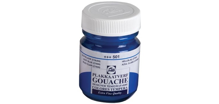 Talens gouache Extra Fine flacon de 50 ml, bleu clair (cyan)