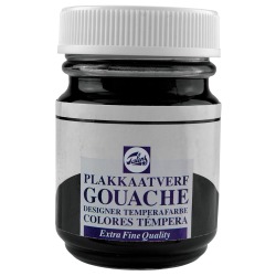 Talens gouache Extra Fine flacon de 50 ml, noir neutre