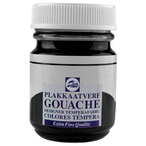 Talens gouache Extra Fine flacon de 50 ml, noir neutre