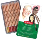 Derwent crayon aquarellable Academy , boîte métallique de 12 pièces en couleurs assorties