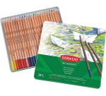 Derwent crayon aquarellable Academy , boîte métallique de 24 pièces en couleurs assorties