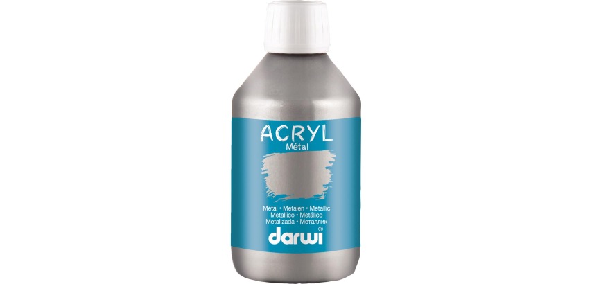 Darwi peinture Acrylique, métallisée argent