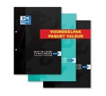 Oxford cursusblok voordeelpak van 3 stuks, geassorteerde kleuren, ft A4, 100 vel, geruit 5 mm