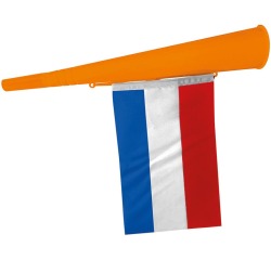 Orange horn, with flag