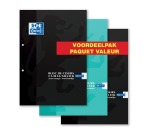 Oxford course block special offer of 3 pieces, assorted colors, A4 size, 100 sheets, quadrille ruling