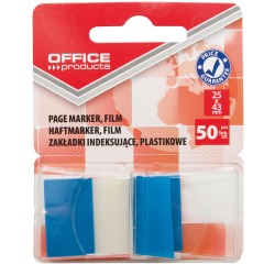 OFFICE products index, 25 x 43 mm, blister de 50 pièces, bleu