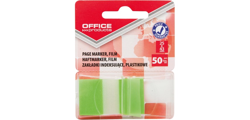 OFFICE products index, 25 x 43 mm, pack of 50 pieces, green