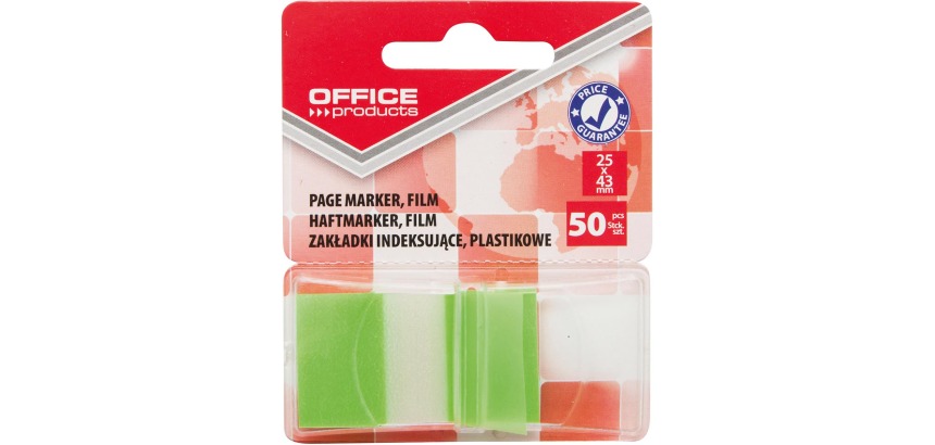 OFFICE products index, 25 x 43 mm, pack of 50 pieces, green