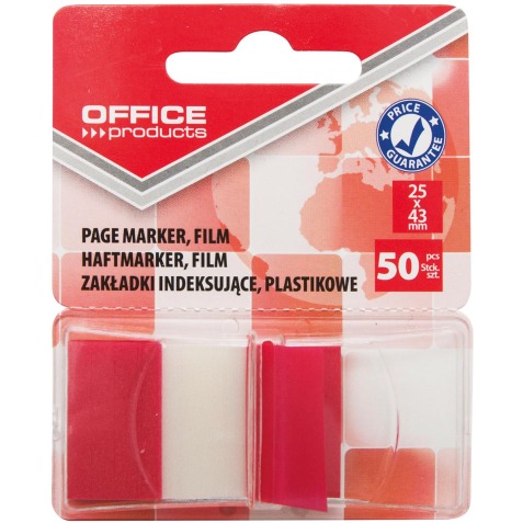 Office Products index, 25 x 43 mm, blister de 50 pièces, rouge