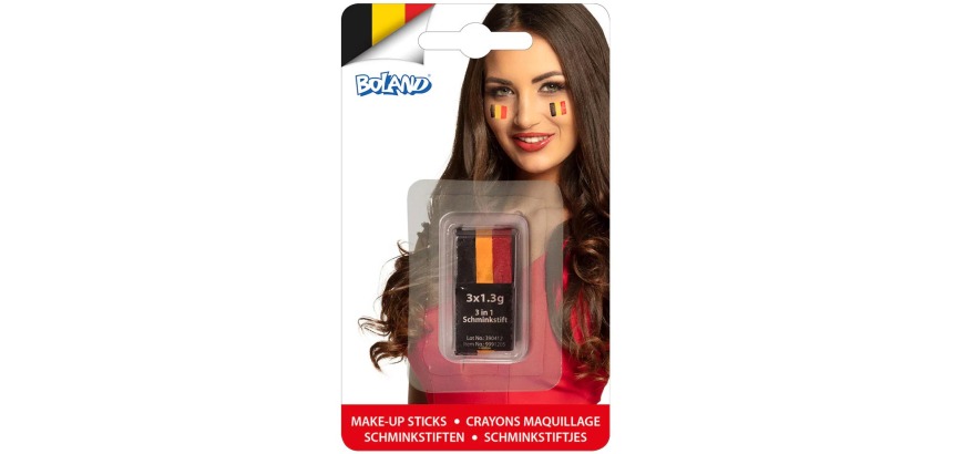 Belgium makeup stick, black-yellow-red