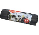 OFFICE products sac poubelle, LDPE, 25 microns, 35 litres, noir, rouleau de 15 pièces