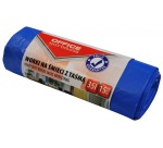 OFFICE products Müllbeutel, LDHD, 25 Mikrometer, 35 Liter, blau, Rolle mit 15 Stück