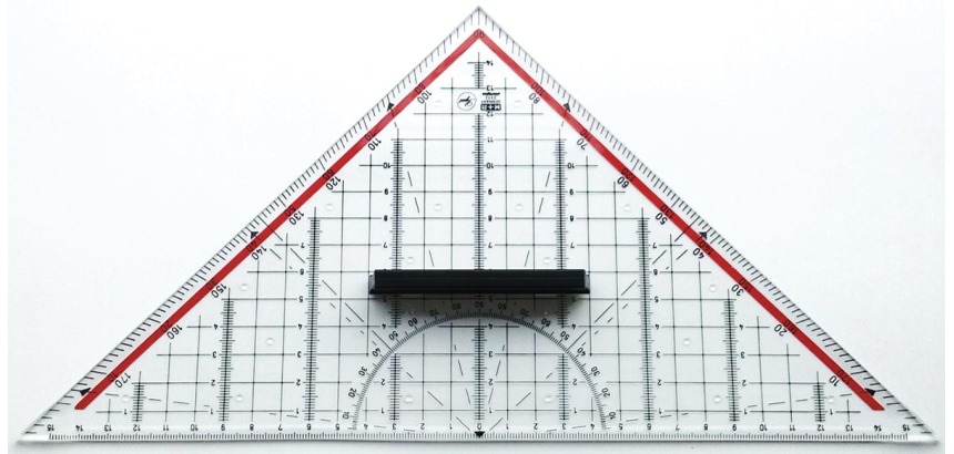 M+R équerre géométrique, ft 32 cm, avec poignée
