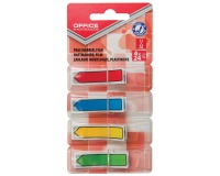 OFFICE products index, ft 12 x 43 mm, couleurs assorties, blister de 4 x 24 pièces
