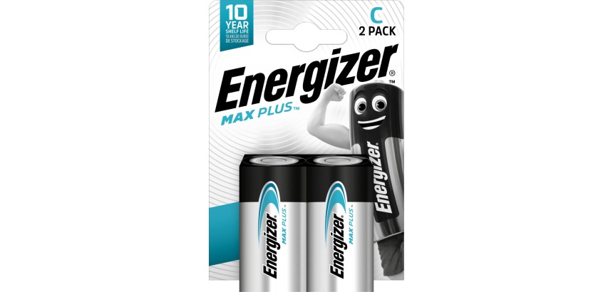 Energizer Max Plus C batteries, pack of 2 pieces
