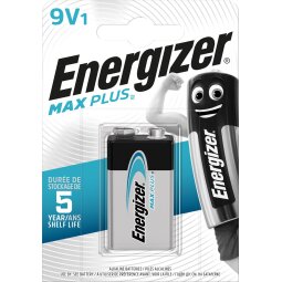 Energizer pile Max Plus 9V, en blister