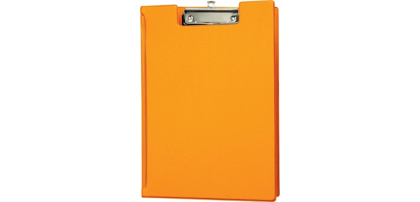 Maul Klemmbrett mit Klappe A4 Hochformat mit Stiftschlaufe PVC Neonorange