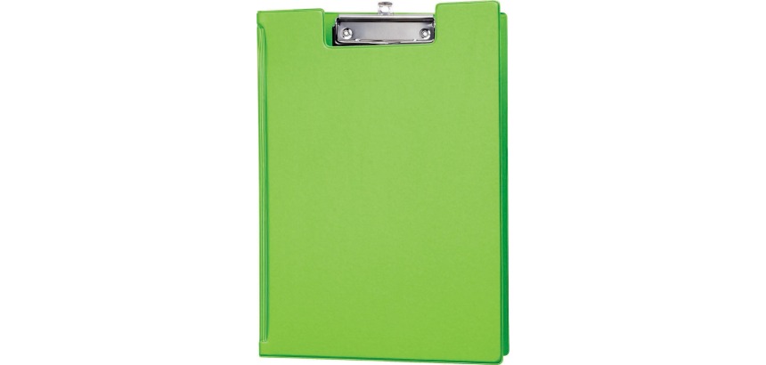 Maul A4 Portrait Clipboard with Flap and Pen Loop, Neon Green PVC