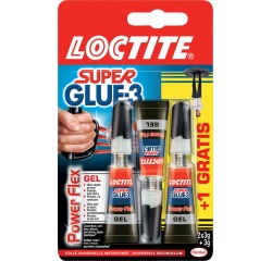 Loctite colle instantanée Power Flex 3 g, 2 + 1 gratuit, sous blister