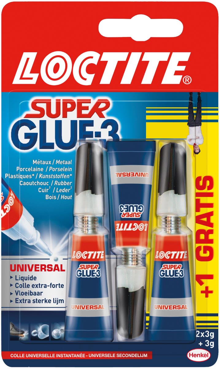 Colle glue liquide tube Super Glue 3 permanente 3 gr