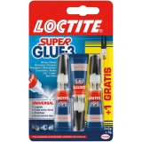 Loctite colle instantanée Super Glue Universal, 2 + 1 gratuit, sous blister