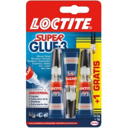 Loctite secondelijm Super Glue Universal, 2 + 1 gratis, op blister