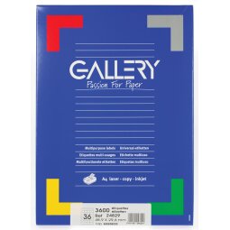 Gallery witte etiketten ft 48,9 x 29,6 mm (b x h), rechte hoeken, doos van 3.600 etiketten