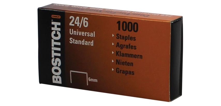 Bostitch nietjes 24-6-1MGAL, 6 mm, verzinkt, doos met 1000 nietjes
