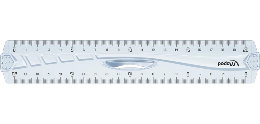 Maped Decimal Ruler Geometric Double Decimal Ruler, 20 cm