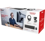 Trust Qoby 4-in-1 Home Office Set avec webcam, micro-casque, clavier (azerty) et souris