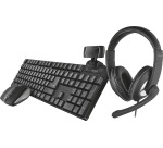 Trust Qoby 4-in-1 Home Office Set avec webcam, micro-casque, clavier (azerty) et souris
