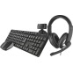 Trust Qoby 4-in-1 Home Office Set avec webcam, micro-casque, clavier (azerty) et souris