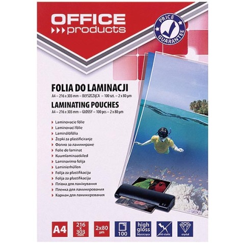 Office Products lamineerhoes ft A4, 160 micron (2 x 80 micron), pak van 100 stuks