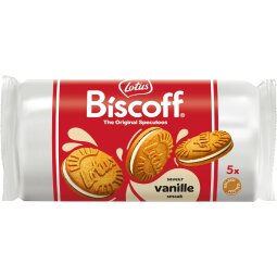 Lotus Biscoff gevulde speculoos, display van 16 stuks met 5 koekjes, 50 g, vanille