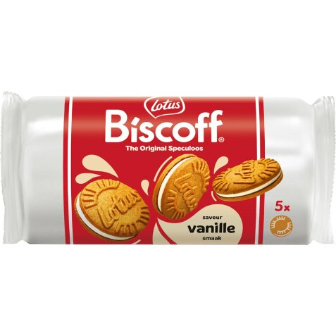 Lotus Biscoff speculoos fourrés, display de 16 pièces avec 5 biscuits, 50  g, vanille