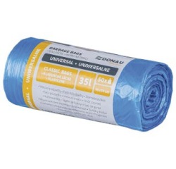 DONAU HOME trash bag, 8.5 microns, 60 x 50 cm, 35 liters, blue, pack of 50 pieces
