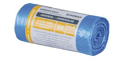 DONAU HOME trash bag, 8.5 microns, 60 x 50 cm, 35 liters, blue, pack of 50 pieces