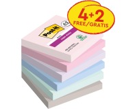 3M Post-it Note Pads 654 Super Sticky 76x76mm Soul 4+2 Free