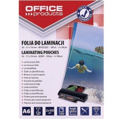 OFFICE products pochette à plastifier A6, 200 microns (2 x 100 microns), paquet de 100 pièces