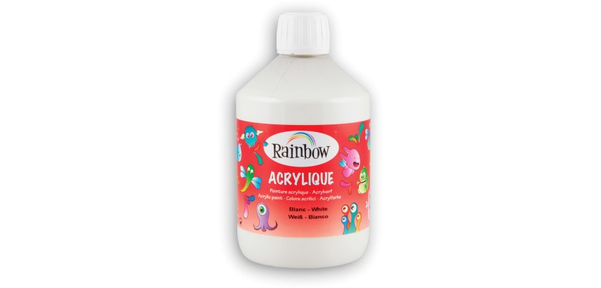 Rainbow peinture acrylique, flacon de 500 ml, blanc