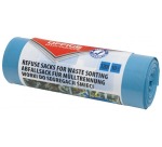 OFFICE products garbage bag, LDPE, 35 microns, 120 liters, blue, roll of 10 pieces