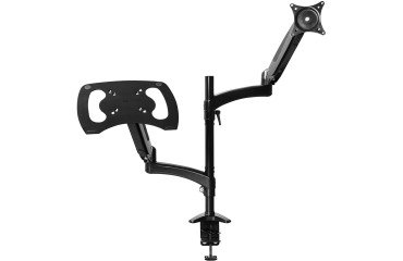 Trust Mara monitorarm, dubbele arm met 1 laptoparm, zwart