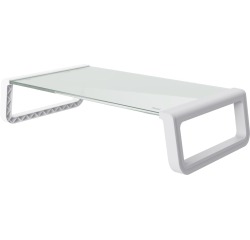 Trust Monta monitorstandaard, gehard glas, wit
