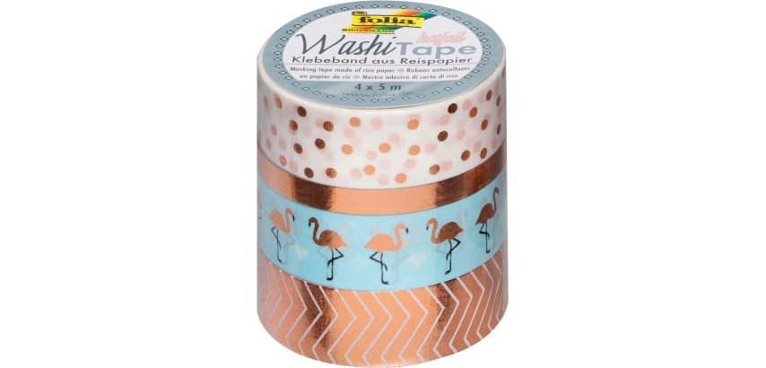 Folia Washi-Band rot, 4er-Pack