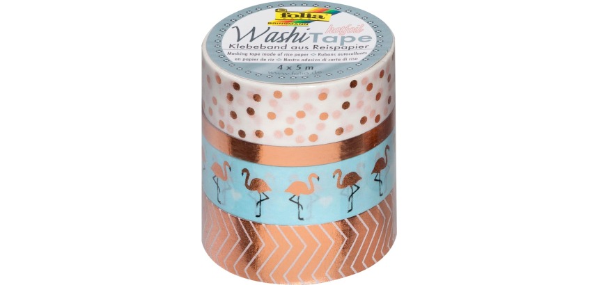 Folia red washi tape, pack of 4 pieces