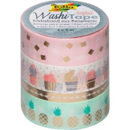 Folia washi tape goud, pak met 4 stuks