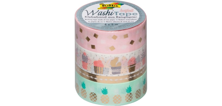 Folia ruban washi or, paquet de 4 pièces