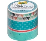 Folia ruban washi pastel, paquet de 4 pièces en couleurs assorties