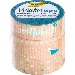 Folia washi tape kraft party I, pak met 4 stuks